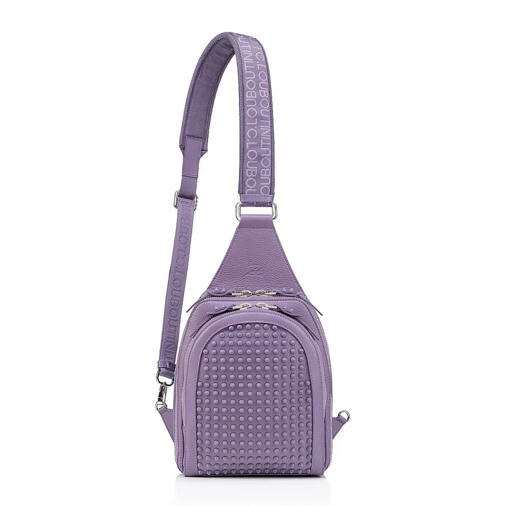 Christian Louboutin Loubifunk Sling Bag Purple Leather New